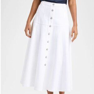 Veena Button-Front Midi Skirt